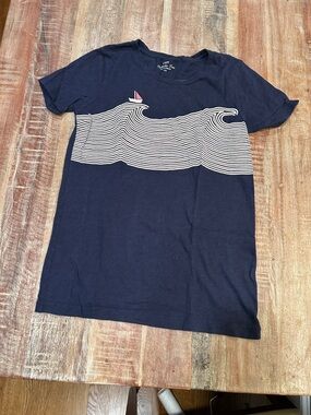 J. Crew Vintage Indigo Wave Cotton Collector Tee